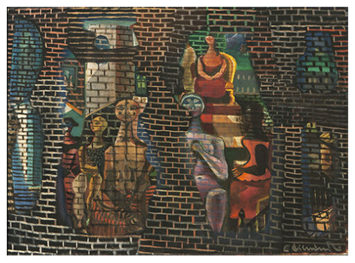 Muro e mulatas, obra de Di Cavalcanti