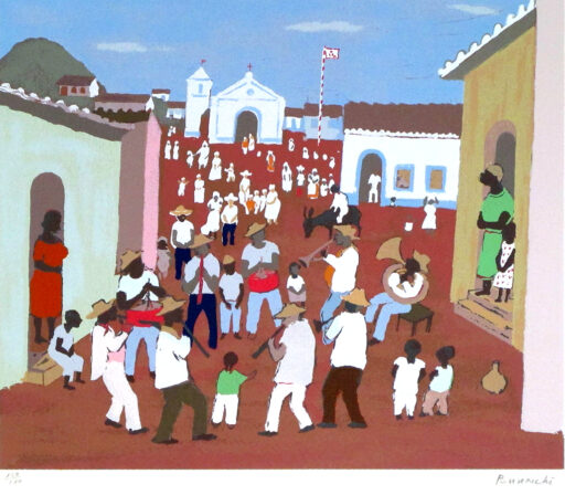 Músicos na vila, obra de Fulvio Pennacchi