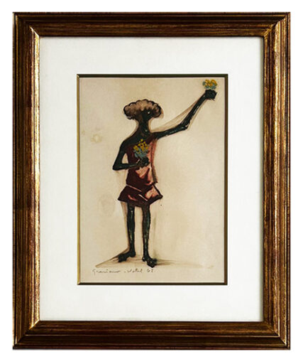 Mulher com flores, obra de Clóvis Graciano